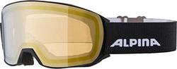 ALPINA Unisex - Vuxna, NAKISKA Q-LITE Skidglasögon, black/gold, One Size
