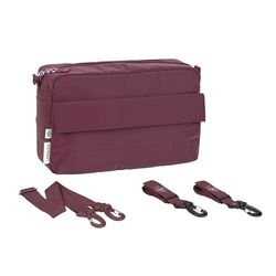 LÄSSIG Organizador para cochecito de bebé bolso bandolera bolso para cochecito incl. enganche para cochecito/Casual Buggy Organizer Bag deep red