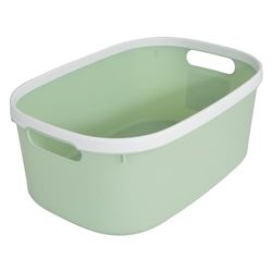 Homéa, Paniere Bicolore Plastique 10L 37X25,3Xh,15 cm Sauge