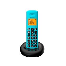 ALCATEL E260 - Téléphone Fixe sans Fil DECT - Design Compact - Grand Écran Rétroéclairé - Mains Libres - Fonction Blocage des Appels Indésirables - Bleu