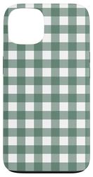 Green Gingham Plaid Aesthetic Girly Preppy Vintage Cute Case for iPhone 13