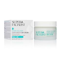 Super Facialist Vegan Collagen Super Smooth Day Cream - Super Smooth Day Cream, Firming, Smoothing & Plumping, Copper, antioxidant-rich Hibiscus, Peptide, Gentle Face Care, Vegan Friendly, 50ml