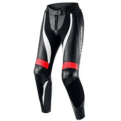 REBELHORN Rebel Lady Leather Motorcycle Trousers for Women Knee and Hip Protectors Kevlar Reinforcements Ventilation Elastic Panels