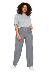 Trendyol High Waist Wide Leg Plus Size Pants Mint, 52 Dames, Munt, 50