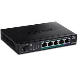 TRENDnet TPE-TG350 Conmutador PoE+ 2.5G no administrado de 5 Puertos, sin Ventilador, diseño de Escritorio Compacto, Carcasa de Metal, Puertos 2.5GBASE-T, IEEE 802.3bz, presupuesto PoE de 55 W