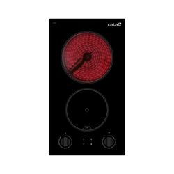 CATA - VI 302 BK - Piastra in Vetroceramica - Colore Nero - 2 Zone di Cottura High Light - 9 Livelli di Potenza Regolabili - Controlli Meccanici - Potenza 3 kW - Larghezza 30 cm