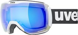 Uvex Downhill 2100 Cv - Masque de Ski pour Hommes et Femmes - à Contraste Élevé - Sans Distorsion et Anti-Buée - White Matt/Blue-Green - One Size