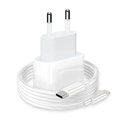 Snabbladdare för iPhone 20 W [MFi-certifierad] PHONIX Italia - laddare för iPhone 14 13 12 11 Pro Max Mini XS XR X 8 SE - laddare för Apple + laddningskabel typ C/Lightning