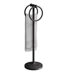 BGL Soporte para Toallas de Mano para baño, Soporte para Toallas de Mano para mostrador de baño, toalleros de pie para baño con Base Pesada, Negro Mate