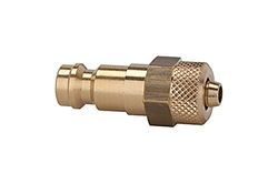 Nippel voor koppeling. NW 5, messing blank, voor slang 6x4, SW 12, werkdruk 0-35 bar, medium/omgevingstemperatuur. -20 °C tot 100 °C