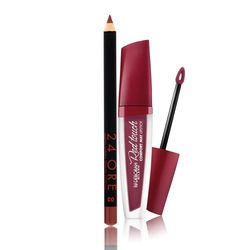 Deborah Milano -Set Makeup Red Touch Lipstick Rossetto Liquido Matte, 15 Glam Mauve, Colore Intenso e No Transfer, 4.5gr, e Matita Labbra 24Ore, 03 Brown, Anti-sbavature e Ultra-pigmentata, 1.5gr