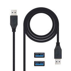Cable USB 3.0 - Cable de 2 m con conector macho a macho, alta velocidad de transferencia y compatible con dispositivos USB.