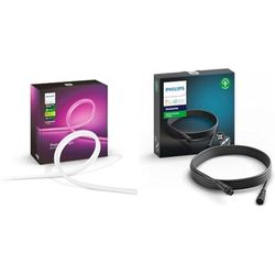 Philips Hue White & Color Ambiance Outdoor Lightstrip 2m Bluetooth & Philips Hue Low Volt Extension Cable 5m