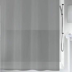 Spirella 180 x 200 Grey Bio Collection, Textile Shower Curtain, 100% Polyester, PEVA