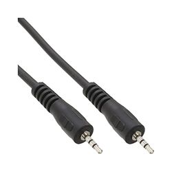 InLine klinkkabel, 2,5 mm kontakt till kontakt, stereo, svart 1 m svart