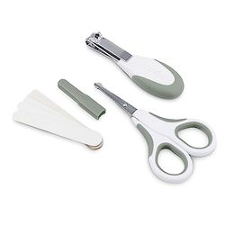 Nuvita 1138 - Set di Forbicine con Punte Arrotondate, Tagliaunghie e Lime per Unghie - Green