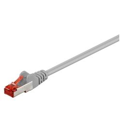 Goobay 50886 CAT 6 anslutningskabel S/FTP (PiMF), grå, 1 m kabellängd