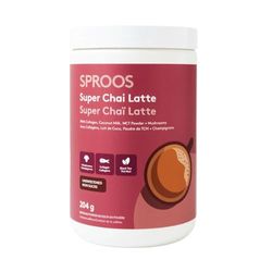 SPROOS - Super Chai Latte - Collagène Marin, Lait de Coco, Poudre TCM, Champignons, Thé Noir - Antioxydant, Améliore Peau, Cheveux et Ongles - Cure 17 Jours