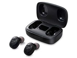 Trevi HMP 12E04 AIR Cuffie Bluetooth con Microfono Incorporato, Leggere e Confortevoli, Custodia/Base di Ricarica, Batterie Ricaricabili al Litio, Nero