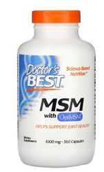 Doctor's Best MSM avec OptiMSM, 1000mg - 360 gélules - Soutien pour la Mobilité Articulaire