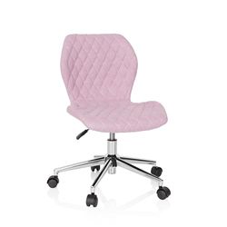 hjh OFFICE 670953 krzesło dla dzieci i młodzieży Joy II materiał różowy fotel biurkowy z kółkami, rośnie wraz z dzieckiem