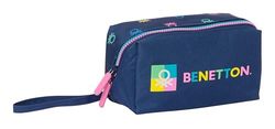 Safta Benetton Cool M050 etui, vierkant, groot, voor kinderen, ideaal voor schoolleeftijd, comfortabel en veelzijdig, kwaliteit en duurzaamheid, 22 x 10 x 10 cm, marineblauw, uniseks kinderen,