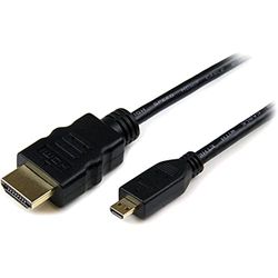 StarTech.com Cable de 3m Micro HDMI a HDMI con Ethernet - Vídeo de 4K a 30Hz - Cable Adaptador Conversor Micro HDMI Tipo D de alta velocidad a HDMI 1.4 - HDMI UHD - Macho a Macho (HDADMM3M)