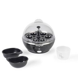 Salter Electric Multi Egg Cooker - 6 Egg Capacity Boiler, Great For Soft Dippy, Hard & Poached Eggs, Includes Measuring Cup, Removable Egg Rack and 2 Poaching Trays, Easy Clean, Compact, 430W, EK6213