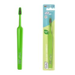 Spazzolino TePe Colour Compact Extra Soft, Green, 1pz, spazzolino con testina piccola per bambini più grandi e adulti, setole extra soft per una pulizia delicata