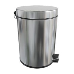 Amig - Poubelle de salle de bain à pédale 3 litres Mod. Linea - Finition inox polie - Ouverture hygiénique sans contact - Ø16,8 x 25,5 cm - Acier inoxydable