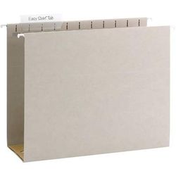 Smead TUFF - Carpeta colgante inferior de caja de capacidad extra, expansión de 4 pulgadas, pestaña deslizante fácil de cortar de 1/3, tamaño carta, gris acero, 18 por caja (64242)