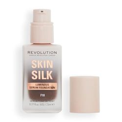 Makeup Revolution, Skin Silk Serum Foundation, lätt till medium täckning, innehåller hyaluronsyra, F18, 23 ml