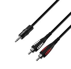Adam Hall 3 STAR YWCC 0100 audiokabel 3,5 mm stereo mini-jack naar 2 x cinch-stekker 1 m
