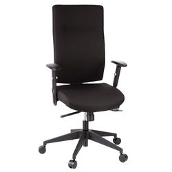 hjh OFFICE 608500 Cadeira de escritório Pro-Tec 300 tecido preto, cadeira giratória ergonómica, costas altas