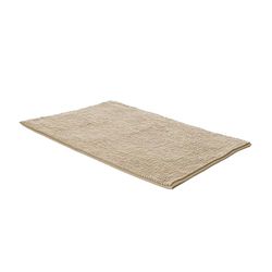 Comart - Tapis de Bain Shaggy - Tapis de Bain Super Absorbant - Antidérapant - Lavable en Machine - Ultra Doux - Tapis de Douche Moderne ou Baignoire - Absorbant l'eau - Texture 3D - Beige - 50 x 90