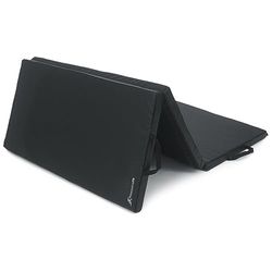ProsourceFit Tredelad hopfällbar tjock träningsmatta 15 cm x 10 cm med bärhandtag för tumlande, kampsport, gymnastik, stretchning, kärnträning, svart