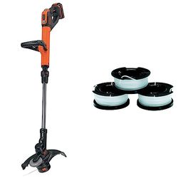 Black+Decker STC1820EPC-QW-Cortabordes PowerCommand EasyFeed + Black+Decker A6485-XJ 3 bobinas de Hilo Reflex Simple para cortabordes