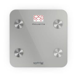 Rowenta Goodvibes Life BR9600 Smart Bathroom Scale with Body Fat and BMI, Large LED Display, Glass Platform, Up to 160kg Capacity