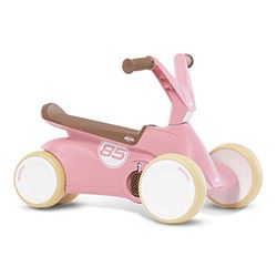 Berg GO² - Auto antiscivolo 2 in 1, in stile retrò, rosa e scivolo per bambini, con pedali pieghevoli, pedali, giocattolo per bambini, adatto per bambini di età compresa tra 10 e 30 mesi, colore: Rosa