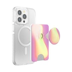 PopSockets: PopWallet + para MagSafe - Anillo Adaptador para MagSafe Incluido - Tarjetero con Top Intercambiable Integrado para Smartphones y Carcasas - Aurange