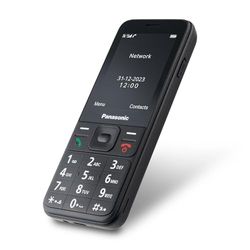 Panasonic KX-TF200EXB Mobile Phone, Dual-Band GSM 900/1800 MHz, 2.4" TFT Colour LCD, 0.3MP Camera, MP3 Player & FM Radio, 1000 mAh Li-Ion Battery, Hearing Aid Compatible, Single SIM Card, Black