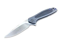 WE Knife Unisex – vuxen Wisp 805F grå/satin fickkniv, grå, 18,8 cm