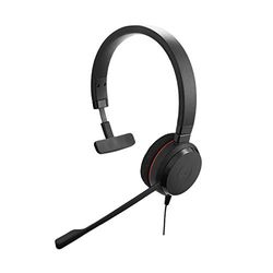 Jabra Evolve 20 UC Mono Headset – Unified Communications Headphones for VoIP Softphone with Passive Noise Cancellation – USB-A Cable with Controller – Black