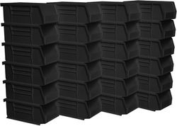 Akro-mils 30220BLACK - Spazzatura accumulata appeso plastica stoccaggio akro, 7 pollici da 4 pollici da 3 pollici, il nero, involucro 24