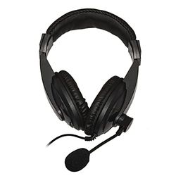 Link LKHS1X35 Cuffia Audio con Microfono Orientabile Connettore, Nero, 1 X 3.5 mm