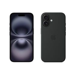 Apple iPhone 16 (128 GB) - Zwart + Siliconenhoesje met MagSafe - Zwart