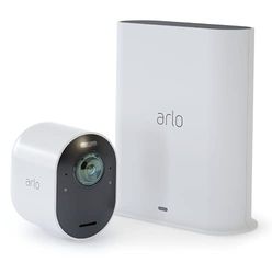 ARLO VMS5140-100EUS Ultra Smart Home 1 draadloze 4K HDR bewakingscamera & veiligheidsalarm, binnen/buiten, nachtzicht, 180 graden kijkhoek, WLAN, 2-weg audio, spotlight, bewegingsmelder, Ultra 4K, Wit