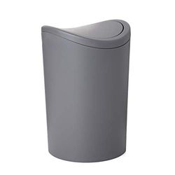 TATAY Poubelle Salle Bain avec Couvercle Basculant | Design Compact et Moderne | Plastique Résistant et Facile à Nettoyer | Fabriquée en Espagne avec Capacité 6L | 19 x 19 x 28 cm – Gris