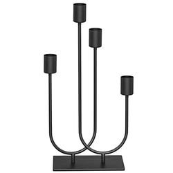 smtyle Halloween Black Candle Holders for Taper Candles Set of 4 Candelabra with Iron-0.8" Diameter Candlestick Ideal for for Table Centerpiece