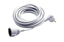 Meister Extensão de contacto - cabo de 5 m - branco - cabo de plástico - IP20 interior/acoplador com proteção contra contacto / extensão Schuko / 7432510